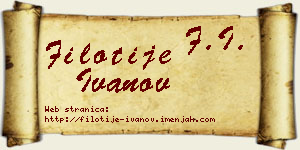 Filotije Ivanov vizit kartica